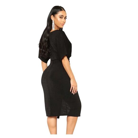 F.N. Boutique Full Grown Knot Dress in Black NWT Size Large - Picture 4 of 4